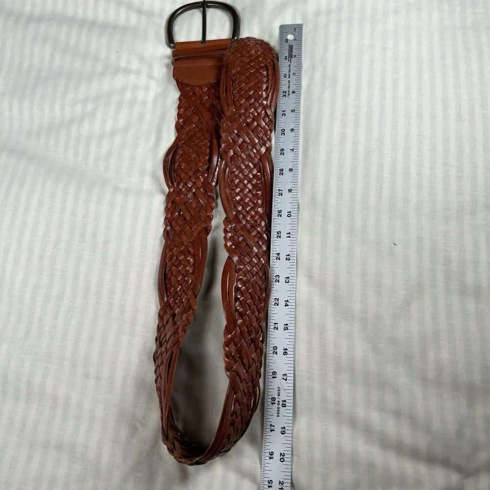 Fossil 2 1/2" Wide Braided Leather Buckle, Size Medium. Bohemian Boho-Chic - Picture 8 of 9